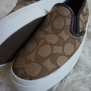 New COACH Chrissy Slip On Sneakers brown f